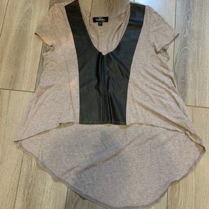 Bebe Leather & Cotton Fashion Shirt